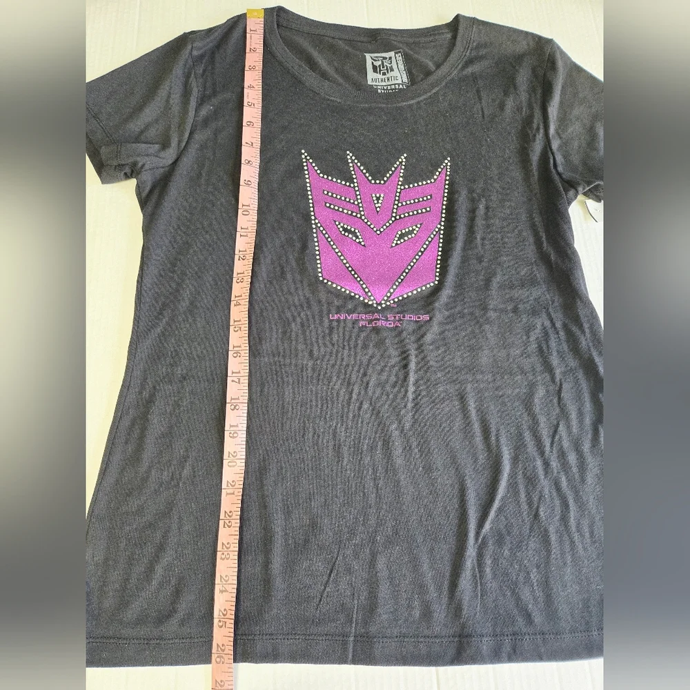 Black purple glitter Authentic Universal Studios licensed Decepticon T Shirt XL - Picture 8 of 8
